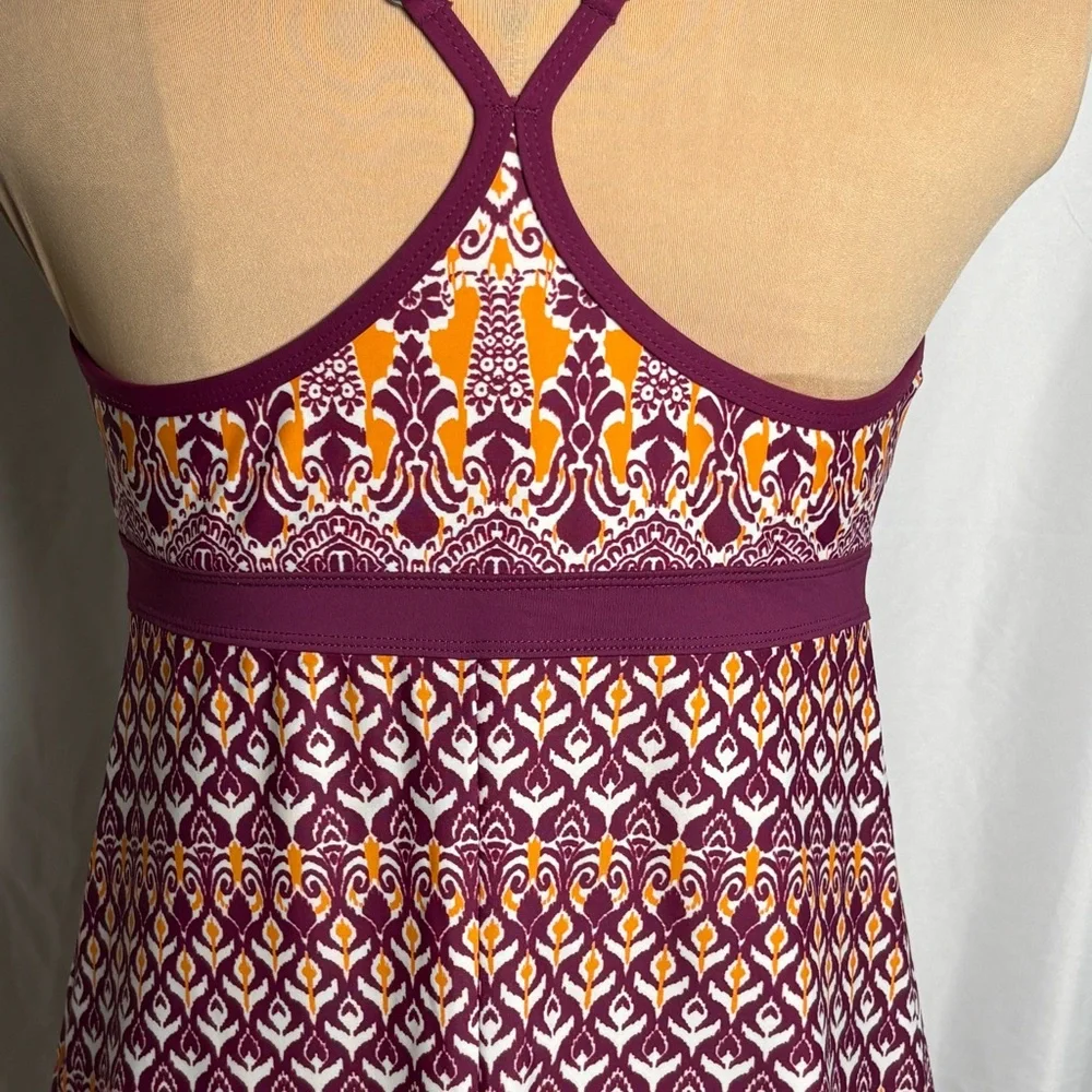 Athleta Swim Dress Shorebreak Grenadine Bombay Print Sml Racerback Built-In Bra - Picture 8 of 14